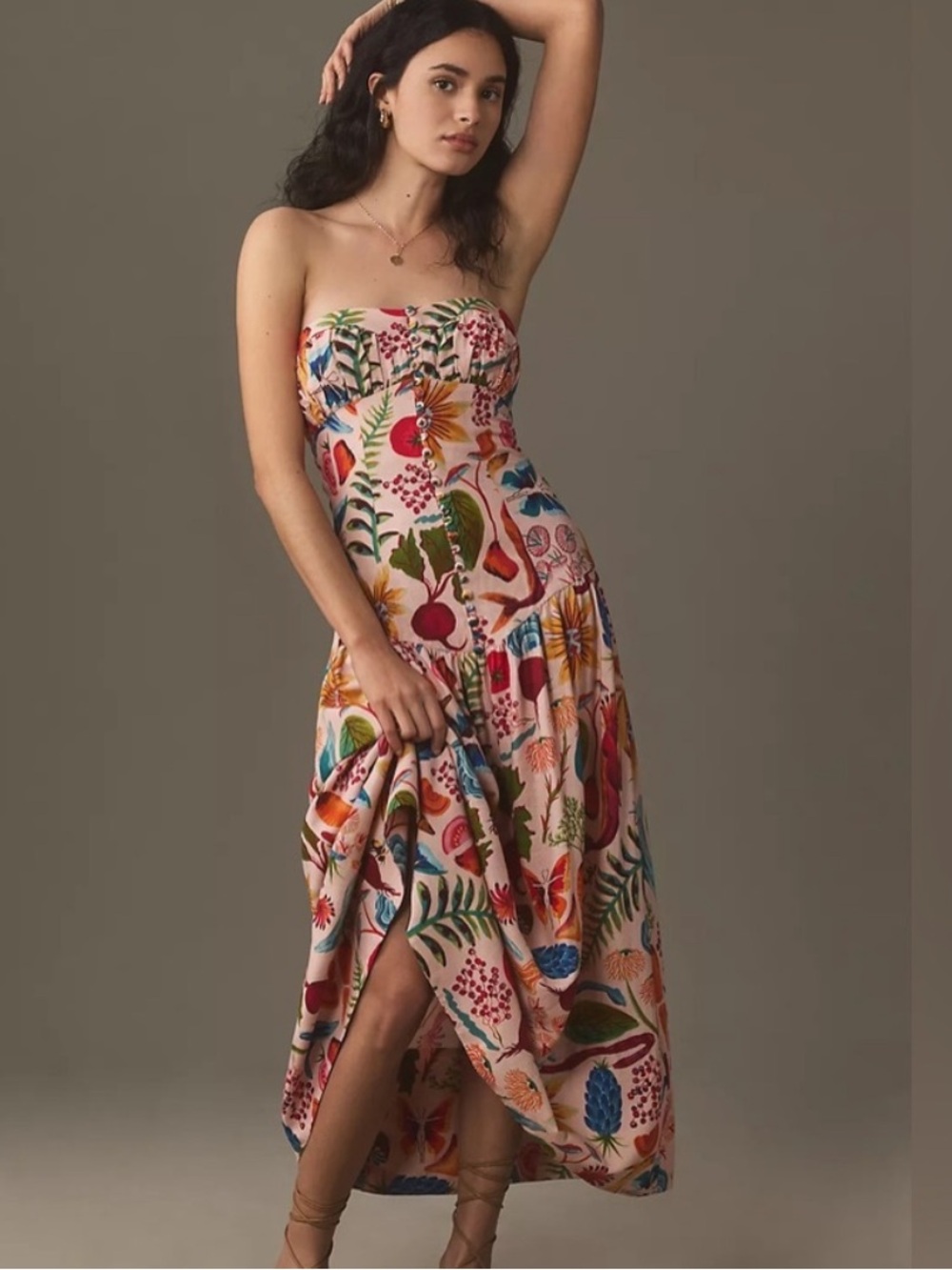 Farm Rio Strapless Maxi Dress small - Picture 1 of 11